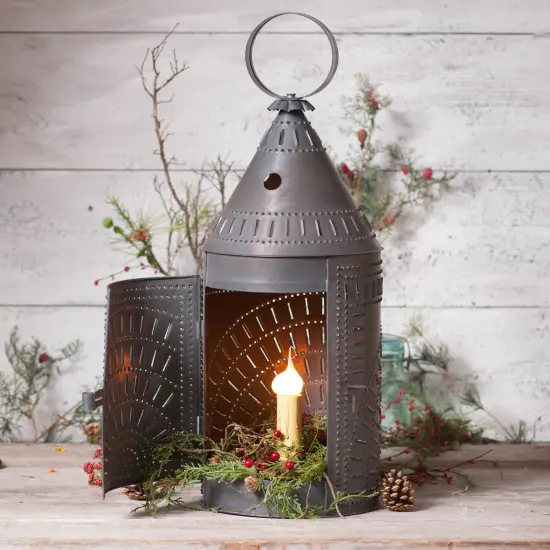 Irvins Country Tinware 27-Inch Blacksmith's Lantern with Chisel in Kettle Black {5}