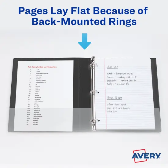 Avery Durable View 3 Ring Binders, 1.5 Inch Slant Rings, 2 Black Binders (46040) {5}