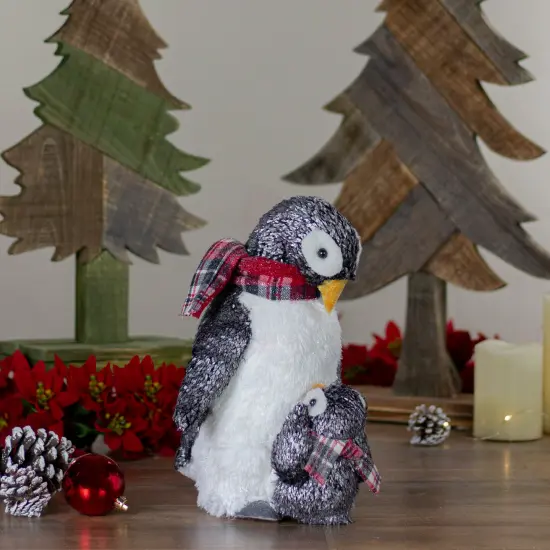 Northlight Plush Mother Penguin and Chick Christmas Figure - 12" Black {3}