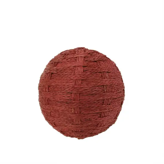 Select Artificials 4" Brick Red Basket Weave Christmas Ball Decoration {1}