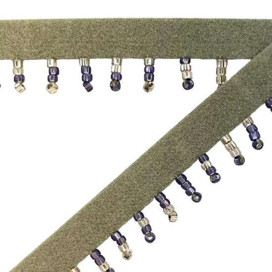 5 Yards of Nora Beaded Fringe Trim 3/4" x 18" -Lavender Blue {2}