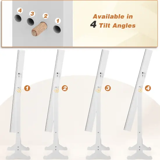 LED Lighted Jewelry Armoire with Full-Length Mirror White {2}