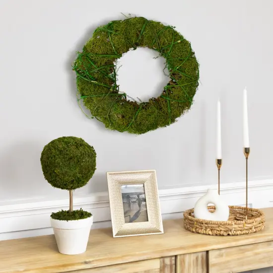 Northlight Moss and Vine Artificial Wreath - 12" - Green {3}