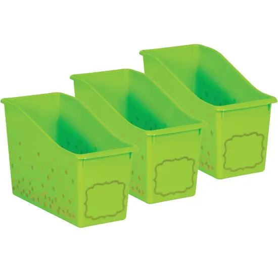 Lime Confetti Plastic Book Bin, Pack of 3 {1}