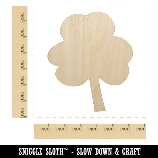 Three Leaf Clover Solid Unfinished Wood Shape Piece Cutout for DIY Craft Projects {1}