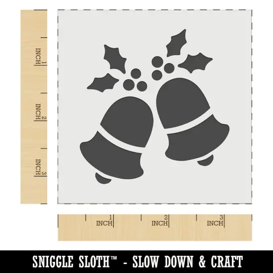 Christmas Bells with Holly Wall Cookie DIY Craft Reusable Stencil {6}
