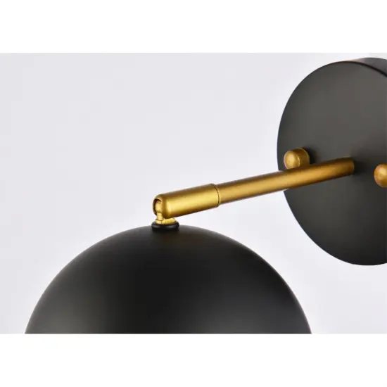 Othello 1 light black and brass wall sconce {5}