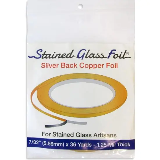 Stained Glass Foil Brand 7/32" Copper Foil - Silver Back - 1.25 Mil. Thick {1}