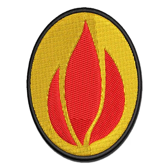 Fire Symbol Multi-Color Embroidered Iron-On or Hook & Loop Patch Applique {1}