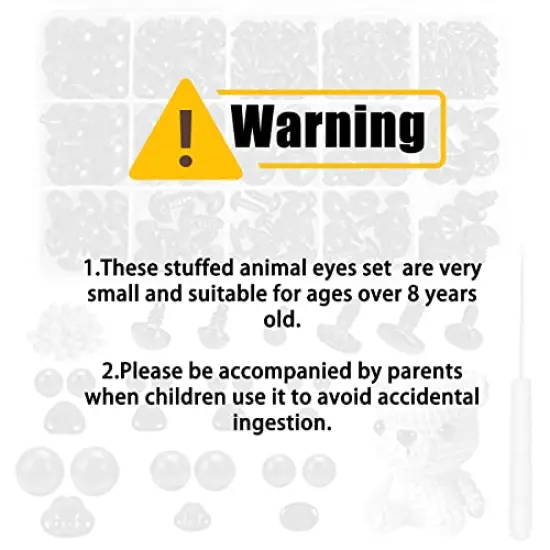 462Pcs Safety Eyes and Noses, Black Plastic Stuffed Crochet Eyes with Washers for Crafts {3}