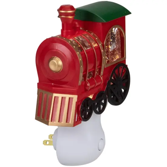 Roman Glittery Bubble Lamp Christmas Train Night Light - 6.5" Red {4}