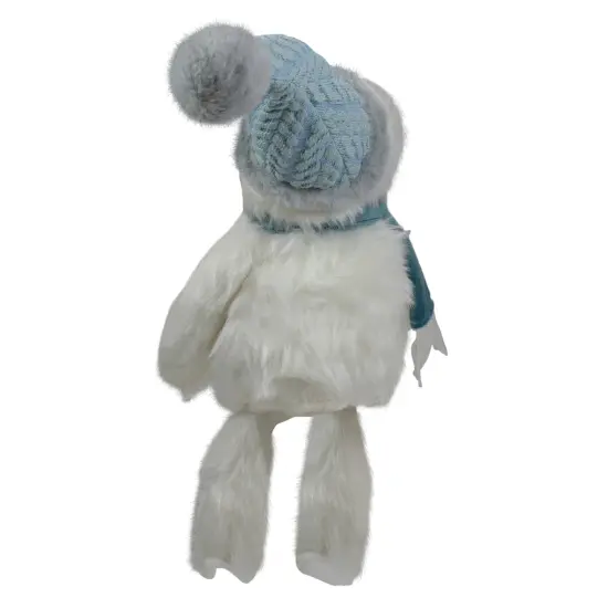 Northlight Plush Sitting Yetiwith Knitted Hat Christmas Figure - 22" - White and Blue {6}