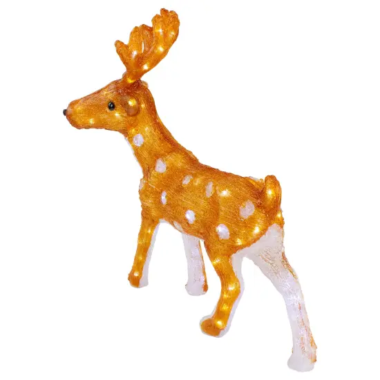 Northlight LED Lighted Commercial Grade Acrylic Reindeer Outdoor Christmas Decoration - 24" - Warm White Brown {5}