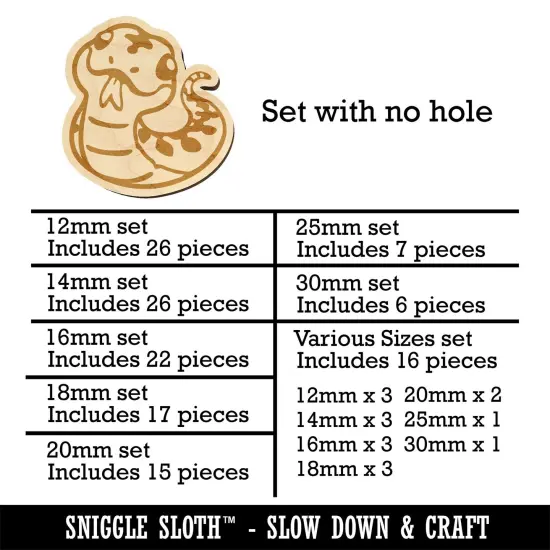 Sassy Snake with Tongue Sticking Out Mini Wood Shape Charms Jewelry DIY Craft {1}