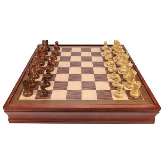 WE Games Weighted English Chess Set, 19 in. Board with Storage, 3.5 in King {3}