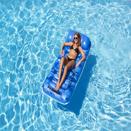 Swim Central Inflatable Camouflage Sumo Sized Swimming Pool Raft - 81" - Blue {3}