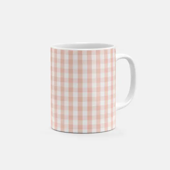 Pink Gingham Mug {1}