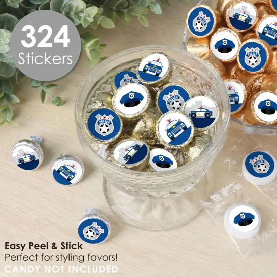 Big Dot of Happiness Calling All Units - Police - Cop Birthday Party or Baby Shower Small Round Candy Stickers - Party Favor Labels - 324 Count {3}