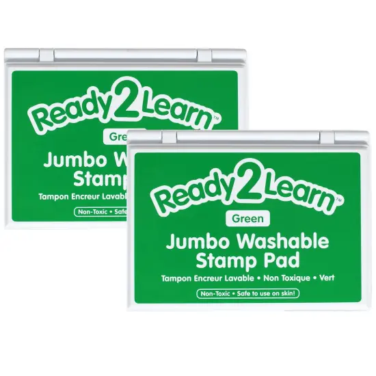 Jumbo Washable Stamp Pad - Green - 6.2"L x 4.1"W - Pack of 2 {1}