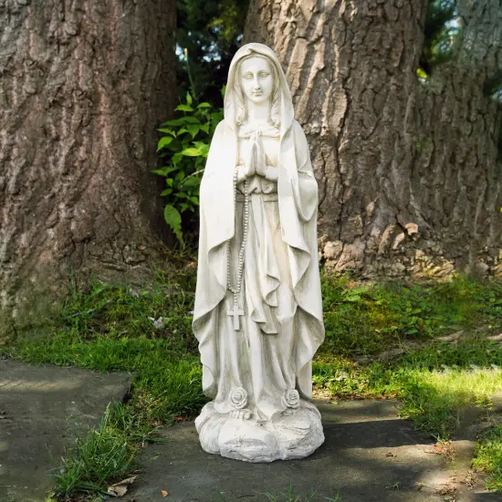 Northlight Praying Virgin Mary Outdoor Garden Statue - 27.75" Gray {3}