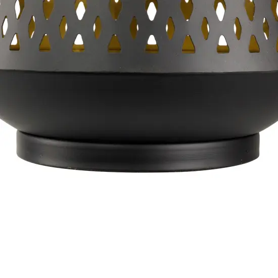 Northlight Large Laser-Cut Votive Candle Holder - 11" - Black and Gold Finish {7}
