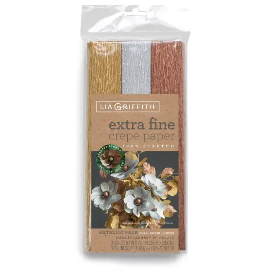 Extra Fine Crepe Paper, Metallic Assortment, 10.7 sq. ft {2}