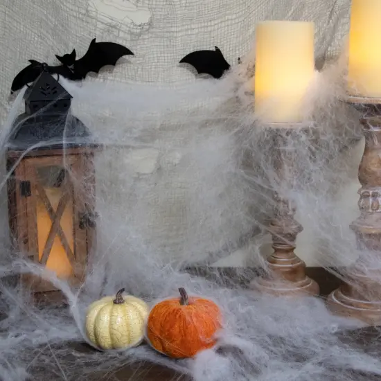 Northlight Stretchable Spider Web Halloween Decoration - White {3}