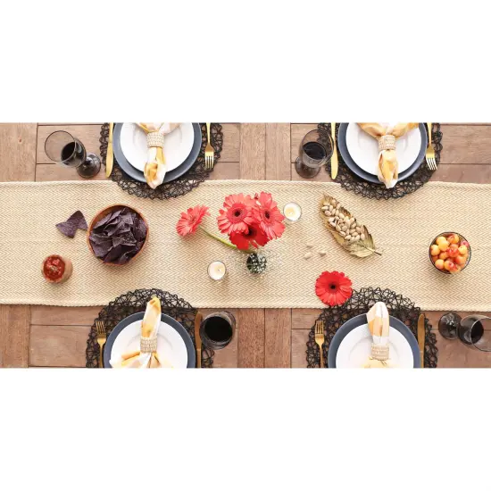 DII Vintage Linen Braided Stripe Table Runner 15x108 {6}