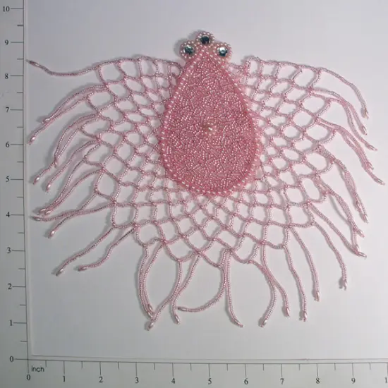 Spiderweb Beaded Applique Mauve {1}