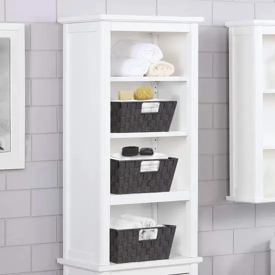 Sorbus Woven Basket Bin Set - Shelf Storage Tote Baskets for Household Items - Stackable with Woven Straps and built-in Carry Handles (3 Pack) Gray {2}