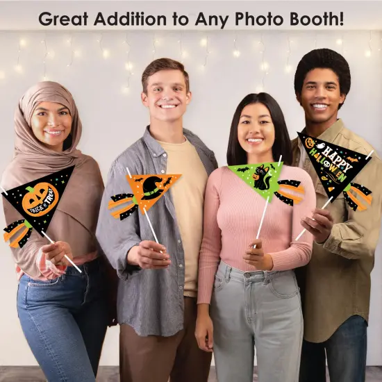 Big Dot of Happiness Jack-O'-Lantern Halloween - Triangle Kids Halloween Party Photo Props - Pennant Flag Centerpieces - Set of 20 {6}