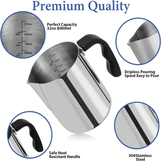 Candle Making Kit Supplies - 32Oz Pouring Pot, 16Oz Soy Wax, Wooden Wick Holders, Candle Wicks, Stickers and Spoon, Perfect Candle Kit for Beginners 32Oz Kit {4}