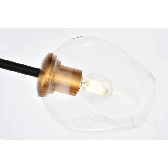 Cavoli 9 light in Light Antique Brass and Flat Black Pendant {4}