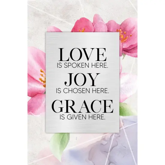 Dexsa Love Is Spoken Here Wood Plaque with Easel and Wall Hanger 6"x9" {1}