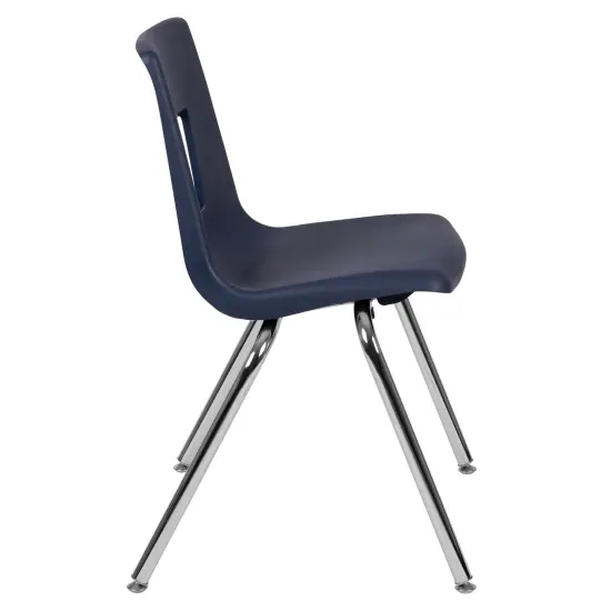 Emma and Oliver Student Stack School Chair - 18-inch Navy {6}
