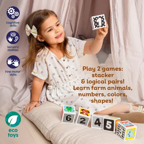 Kids Hits: My First Wooden Cubes - Stack, Match, and Explore with Six Cute Animals, Numbers, and Shapes &ndash; 100% Eco-Friendly Fun {3}