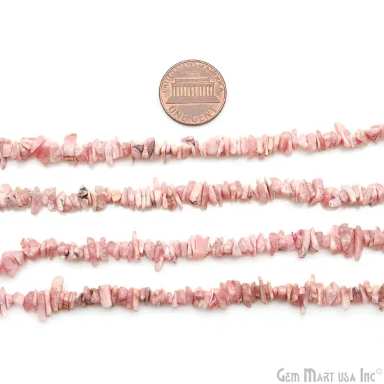 Rhodochrosite Chip Beads, 34 Inch, Natural Chip Strands, Drilled Strung Nugget Beads, 3-7mm, Polished, GemMartUSA (CHRS-70001) {2}