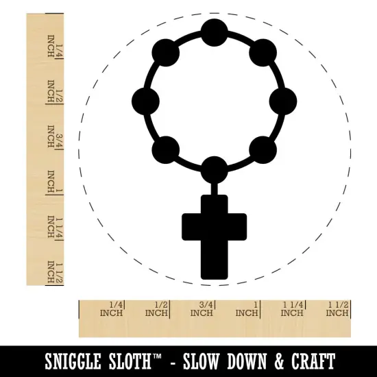 Rosary Catholic Symbol Self-Inking Rubber Stamp for Stamping Crafting Planners Black {1}