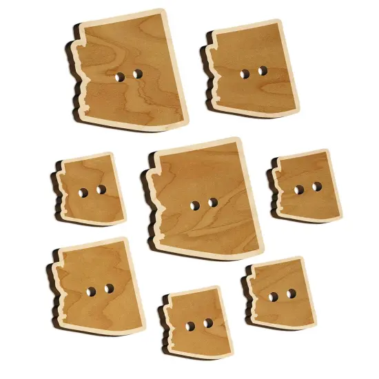 Arizona State Silhouette Wood Buttons for Sewing Knitting Crochet DIY Craft {7}