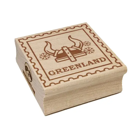 Greenland Travel Viking Helmet Square Rubber Stamp for Stamping Crafting {7}