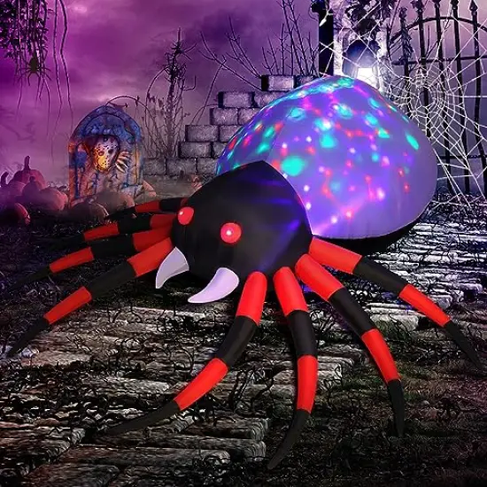 8.5 FT Width Halloween Inflatable Spider Outdoor Decoration with Magic Light, Blow Up Yard Inflatables Holiday Inflatables for Outdoor Yard Garden Lawn Decor {5}