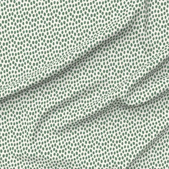 Various Fabrics by the Yard or Fat Quarter Green Circles Polka Dot White Painted Dots Random Artistic Small Scale Custom Printed Fabric by Spoonflower {6}