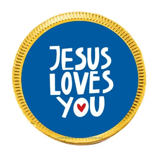 84ct Vacation Bible School Candy Religious Party Favors Chocolate Coins Church Sunday School Items (84 Count) - Gold Foil - By Just Candy {3}