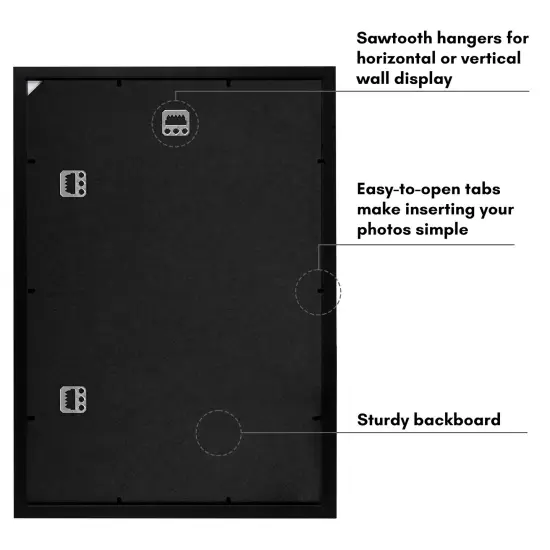 Americanflat A2 A3 A4 A5 Poster Frame - Picture Frame to Display Posters - Ideal for Documents and Artwork - Plexiglass Cover - Adjustable Hanging Hardware - Includes Easel {9}