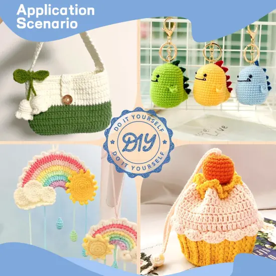 9 Pieces Crochet Hooks, 2mm-6mm Multicolor Extended Crochet, Ergonomic Handle Crochet Hooks Set for Beginners Adults with Stitch Markers and Knitting Needles {4}