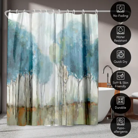Americanflat 71" x 74" Shower Curtain, Misty Meadow II by PI Creative Art {4}