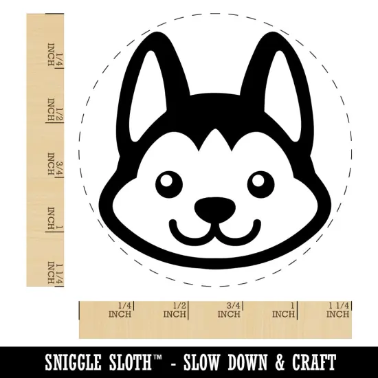Chibi Husky Dog Head Rubber Stamp for Stamping Crafting Planners {1}