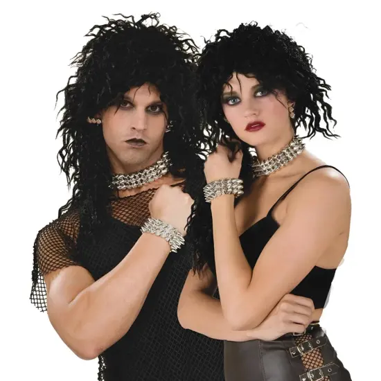 Metallic Stud Bracelet, Choker, Earrings Costume Set {4}