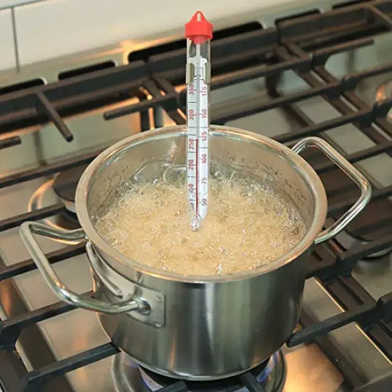 Precision Classic Candy/Deep Fry/Confection Glass Thermometer, Red/Clear {3}