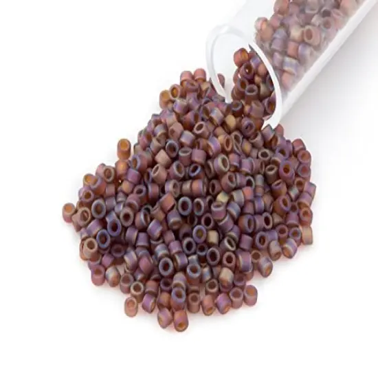 Miyuki Delica Seed Bead 11/0 Matte Transparent Amber AB {1}